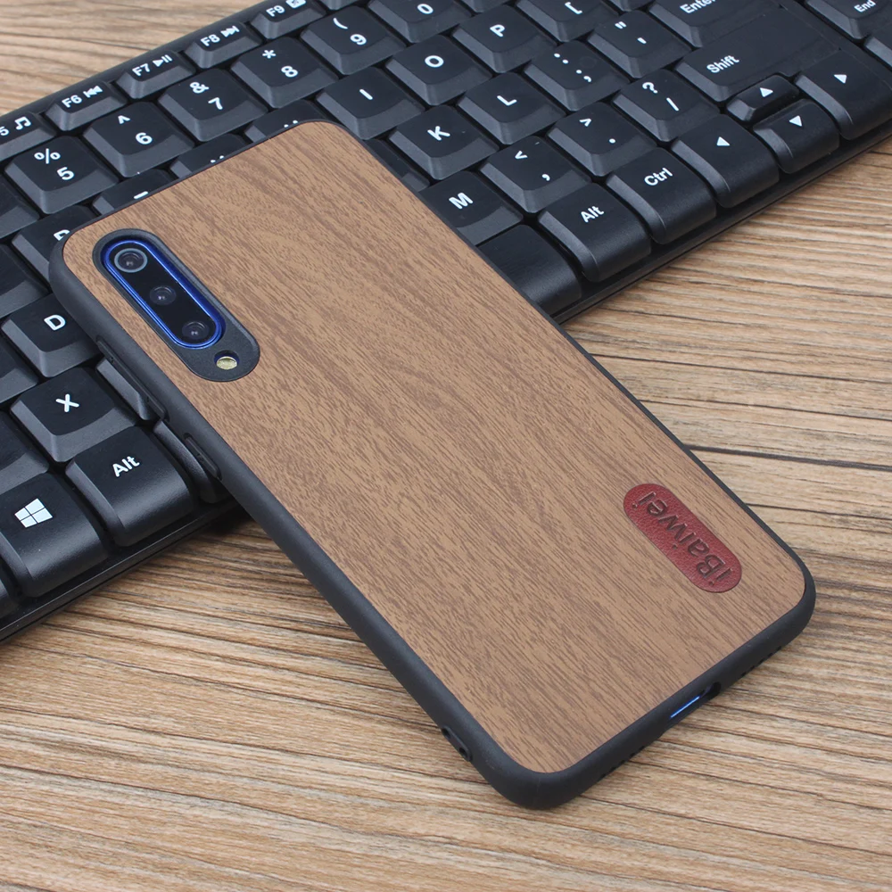 For Xiaomi Mi 9 SE Case Wooden Design Soft Silicone Edge Protection Pocophone F1 Ultra Thin Cover 9SE Mobile Phone Shell |