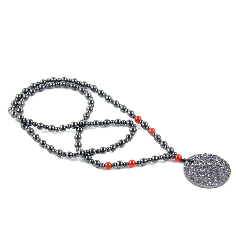 Магнитная гематит бисером круглый кулон Цепочки и ожерелья модные длинные с