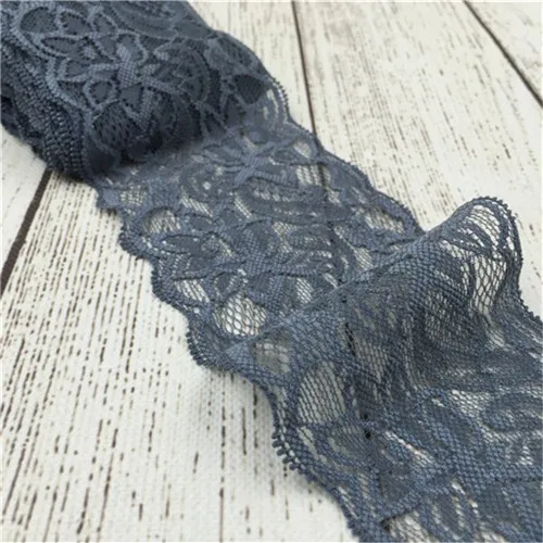 2Yards 8cm width 23colors Elastic Lace Fabric DIY Crafts Sewing Suppies Decoration Accessories For Garments Elastic Lace Trim - Цвет: Прозрачный