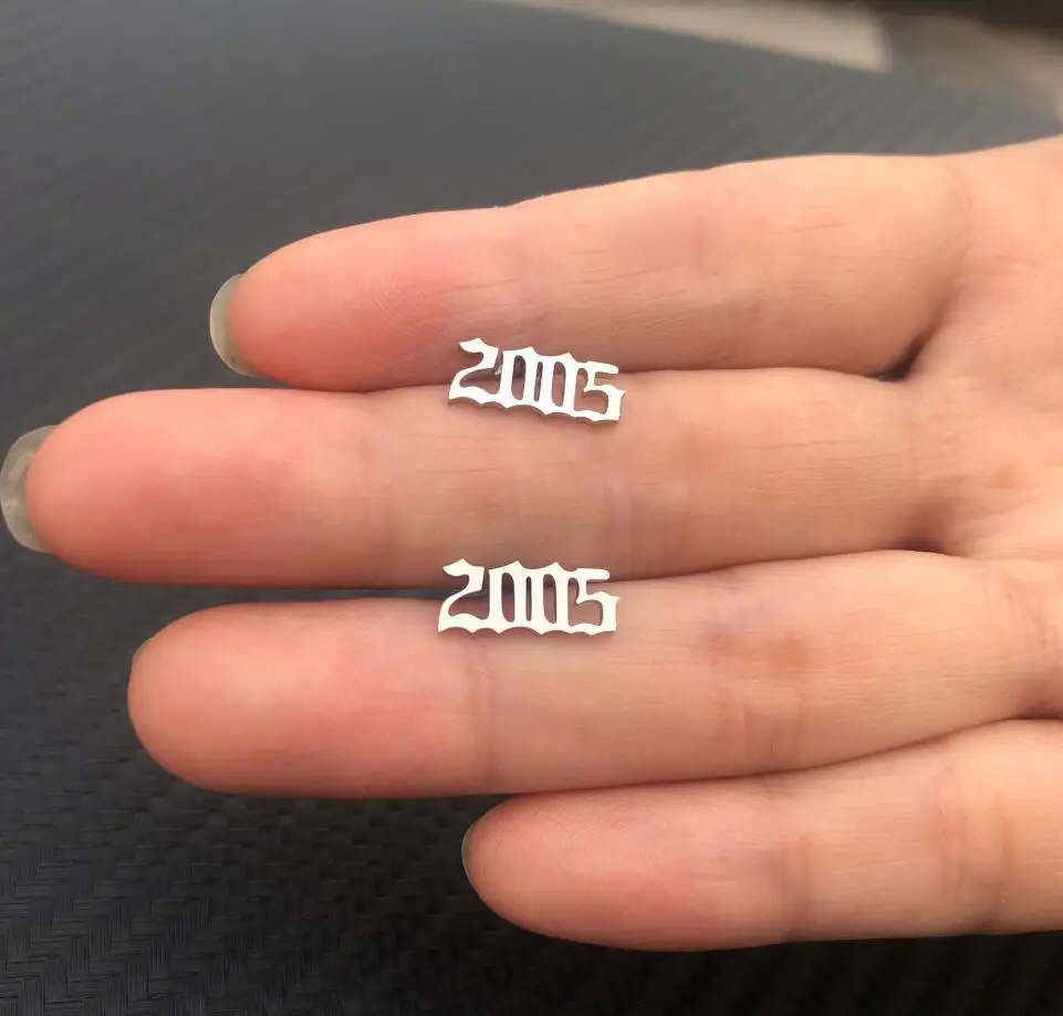 Женские серьги из нержавеющей стали yiustar гвоздики с цифрами и подарок на день