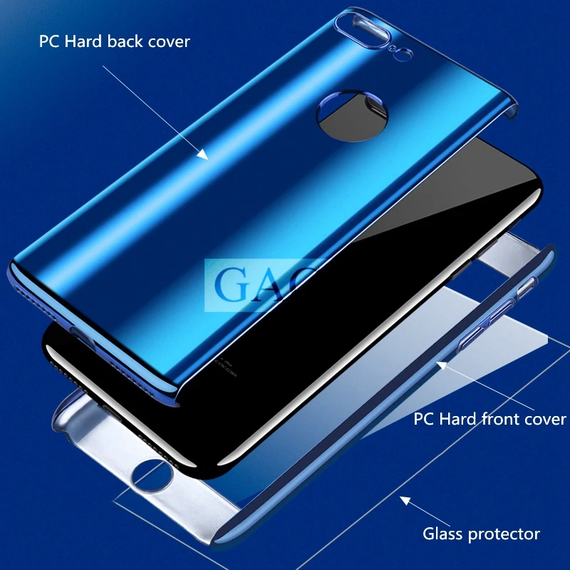 Для iphone XS MAX iphone 6 s 6s плюс 360 полная защита Зеркало чехол для iphone 7 Plus iphone X 10 чехол для Apple 8 XR Coque