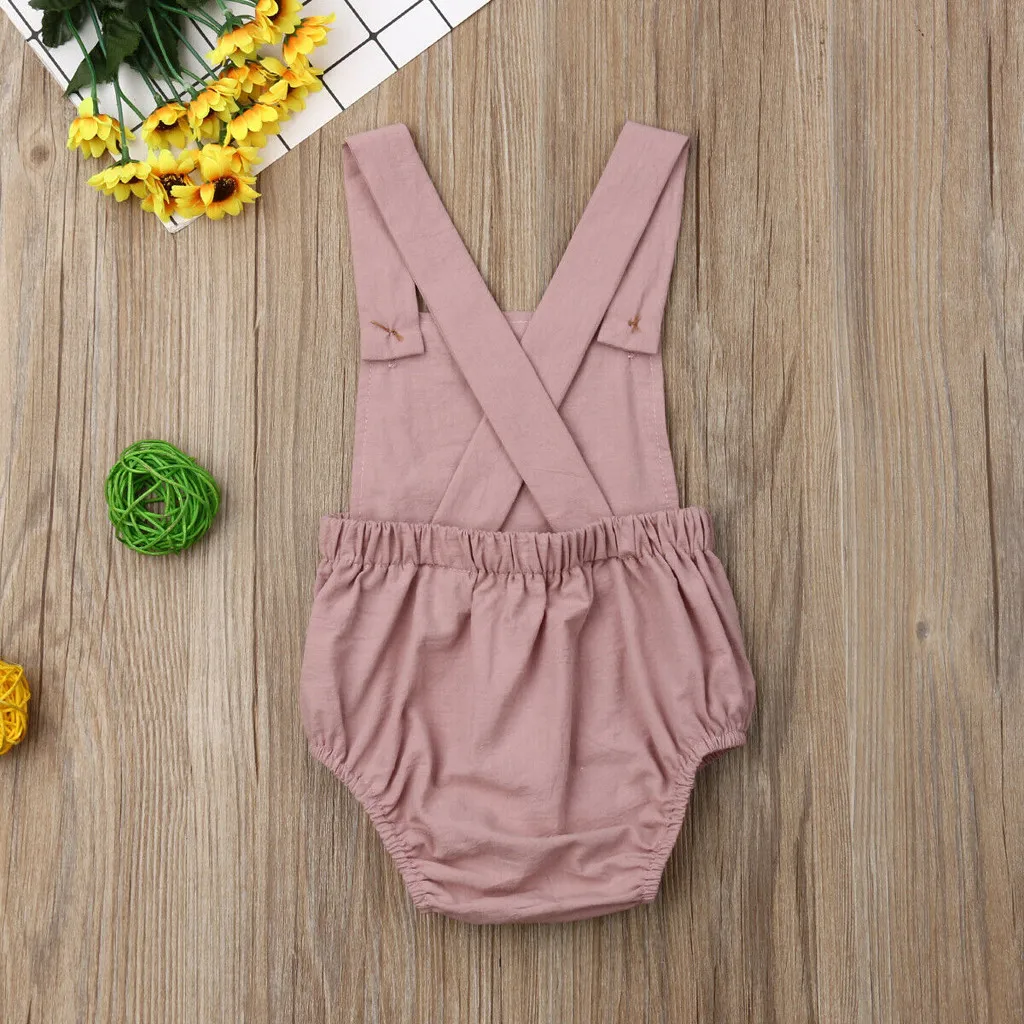 Newborn Baby Rompers Baby Boy Girls Sleeveless Plain Romper Baby Girls Jumpsuit Summer Infant One-pieces Striped Clothes Outfits