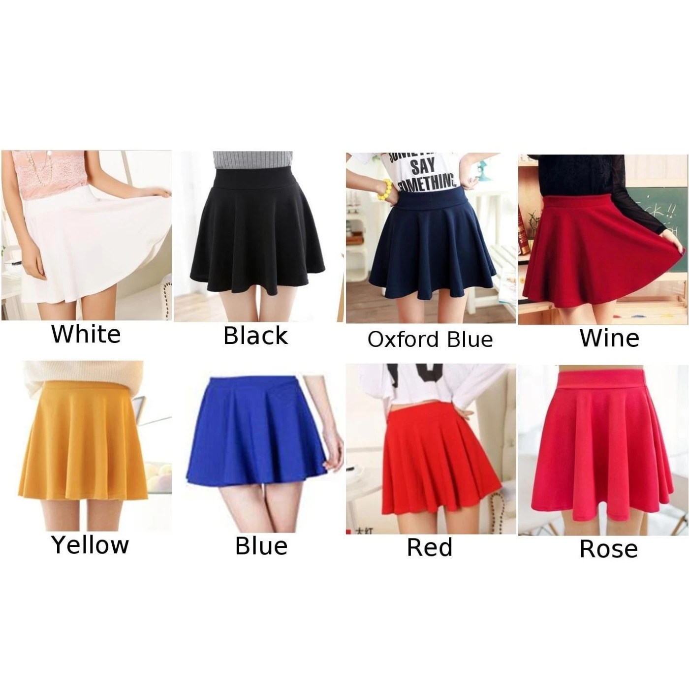 Расклешённая и в складку мини юбка с эластичной резинкой на талии популярные