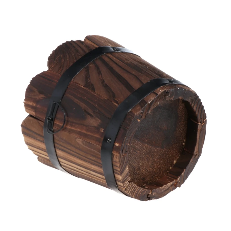 OOTDTY Ретро круглая деревянная фоторамка для украшения дома и сада|wooden flower pot|pot