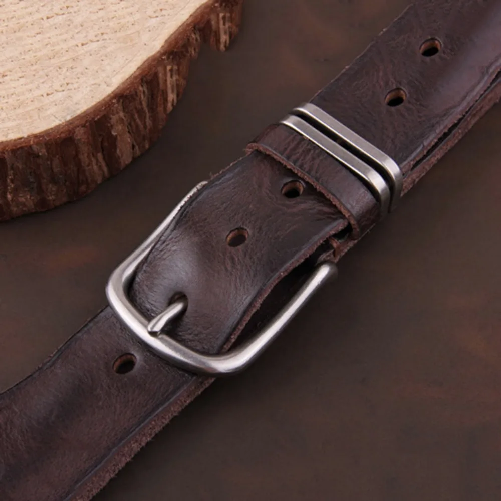 Мужской ремень из 100% натуральной воловьей кожи с металлической пряжкой|cowhide leather