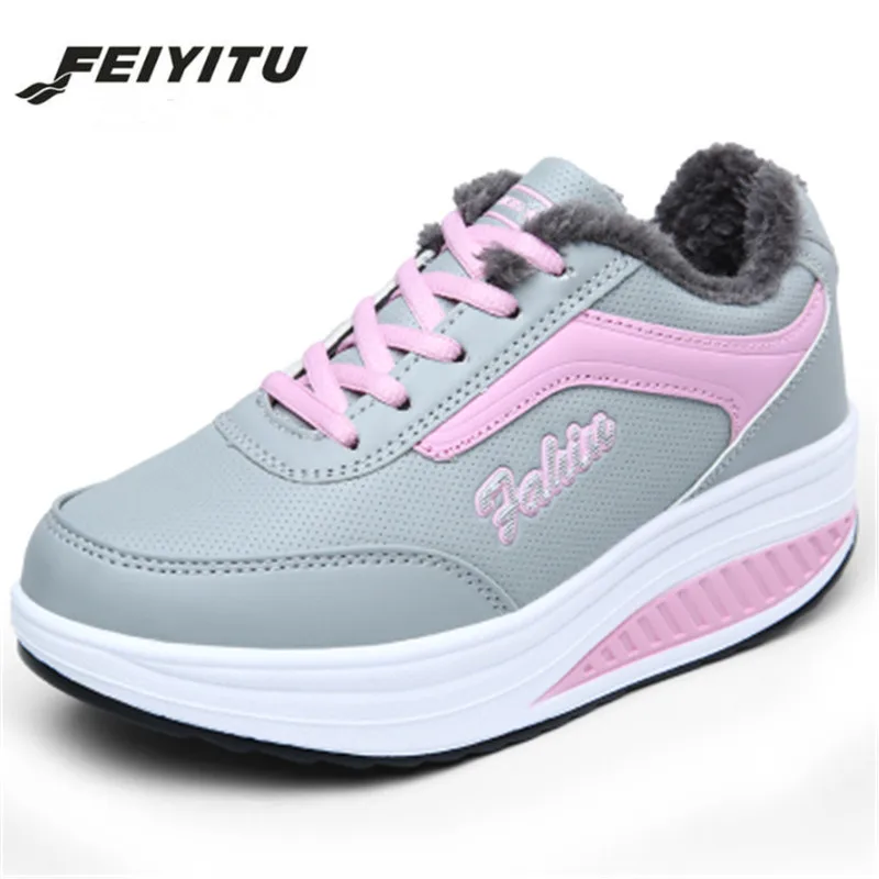 Женские зимние ботинки feiyitu женские бархатные на платформе женская теплая обувь