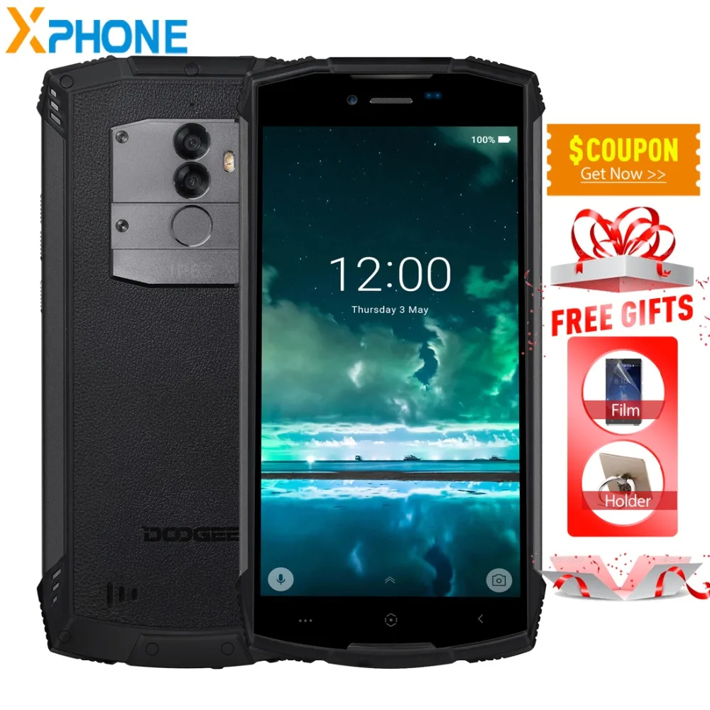 DOOGEE S55 смартфон с 5 дюймовым дисплеем восьмиядерным процессором ОЗУ 4 Гб ПЗУ 64 ГБ