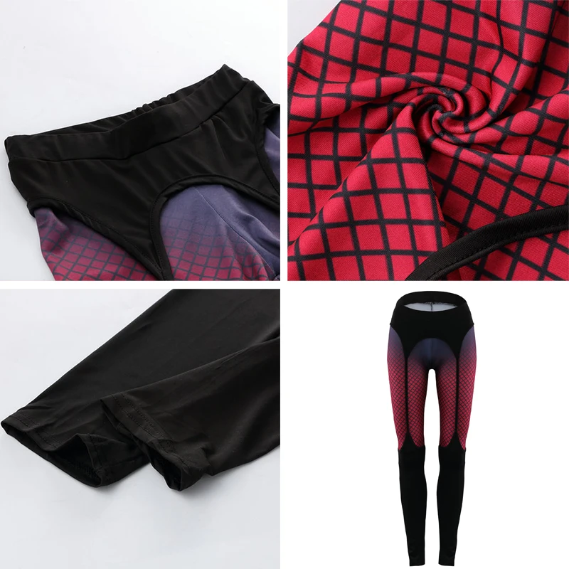 

SALSPOR Sexy Women Push Up Leggings Patchwork High Waist Fitness Sports Legging Mesh Printing Ankle Length Female Pants