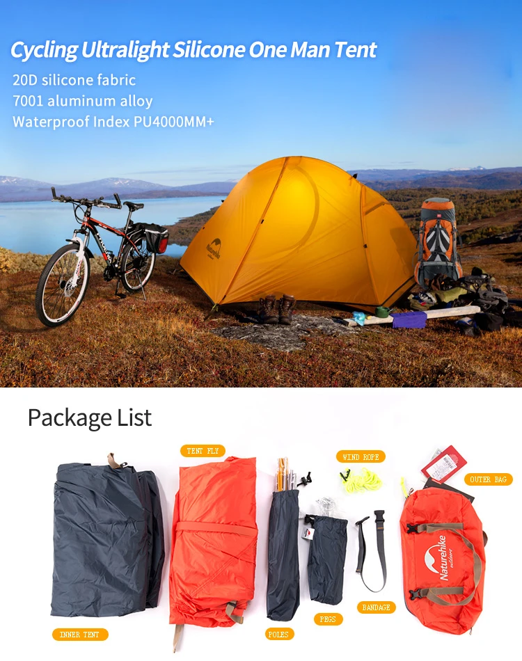 DHL 1,5 кг naturehike сверхлегкий тент 1 человек Открытый Кемпинг Пешие прогулки водонепроницаемый палатки один carpas plegables tenda