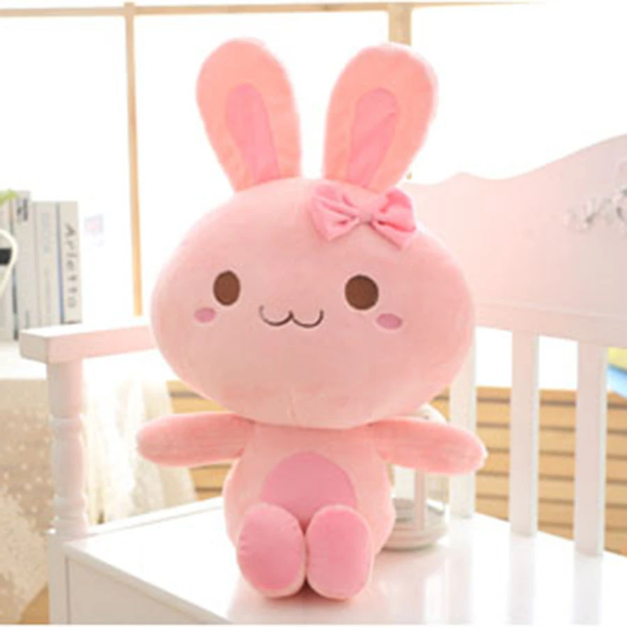 Розовый кролик чучело мягкая Игрушечные лошадки для Обувь девочек Подарки на