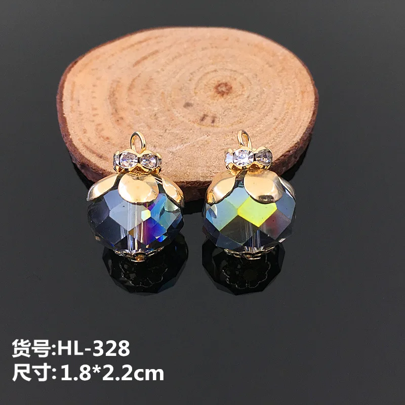 Новый стиль 30 шт./лот Разноцветные Украшения из горного хрусталя сплав золотой