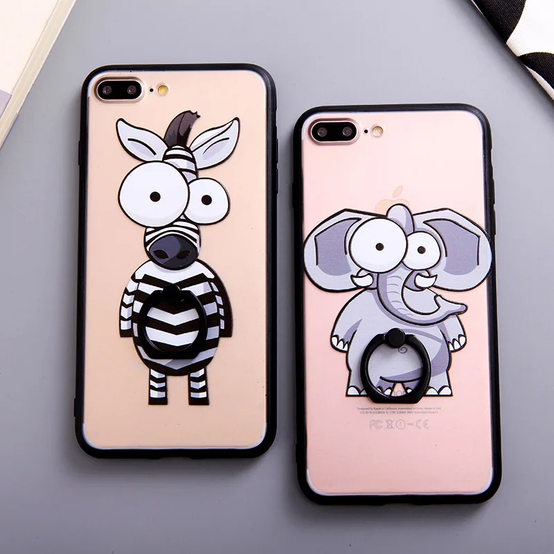 I7 Мода тиснением палец кольцо чехол для Apple iPhone 7 плюс 8 Plus Бэтмен Batgirl Футляр