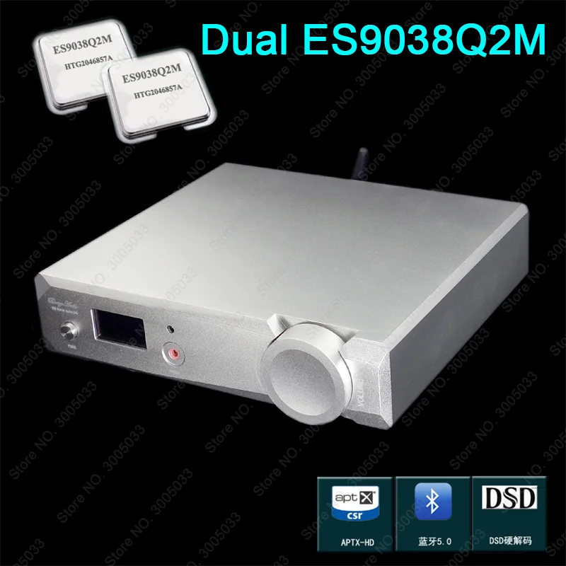 HiFi Dual ES9038Q2M DAC 32 бит USB DSD Native Bluetooth 5 0 усилитель для наушников ПК мобильный телефон Hi