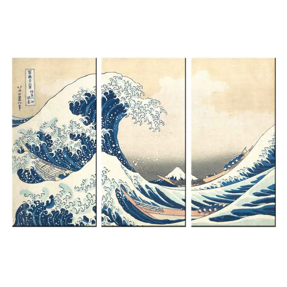 Известный Ukiyo-e Kanagawa холст для серфинга с принтом в японском стиле волнистый