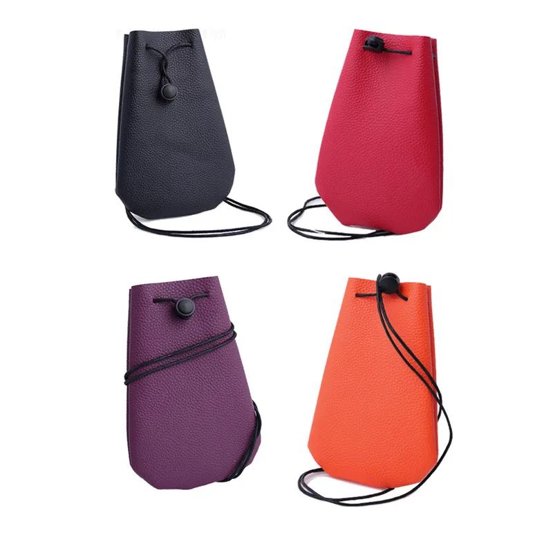 Модный кошелек конфетного цвета с узором Личи кожаный чехол для телефона мини