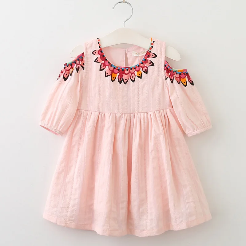 pink az629 Bear leader/платье для девочек; коллекция года; осеннее стильное платье принцессы; одежда для детей с длинными рукавами и бантом в полоску; Дизайнерская одежда для девочек - Цвет: pink az629