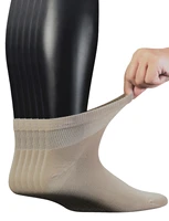mens 6 pairs combed cotton diabetic ankle socks with seamless toe and non binding top size 10 13