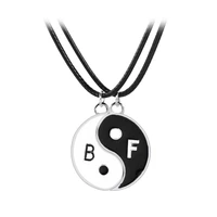 best friend for 2 bbf yin yang puzzle couple pendant necklace black white couple sister friendship jewelry personalized gifts