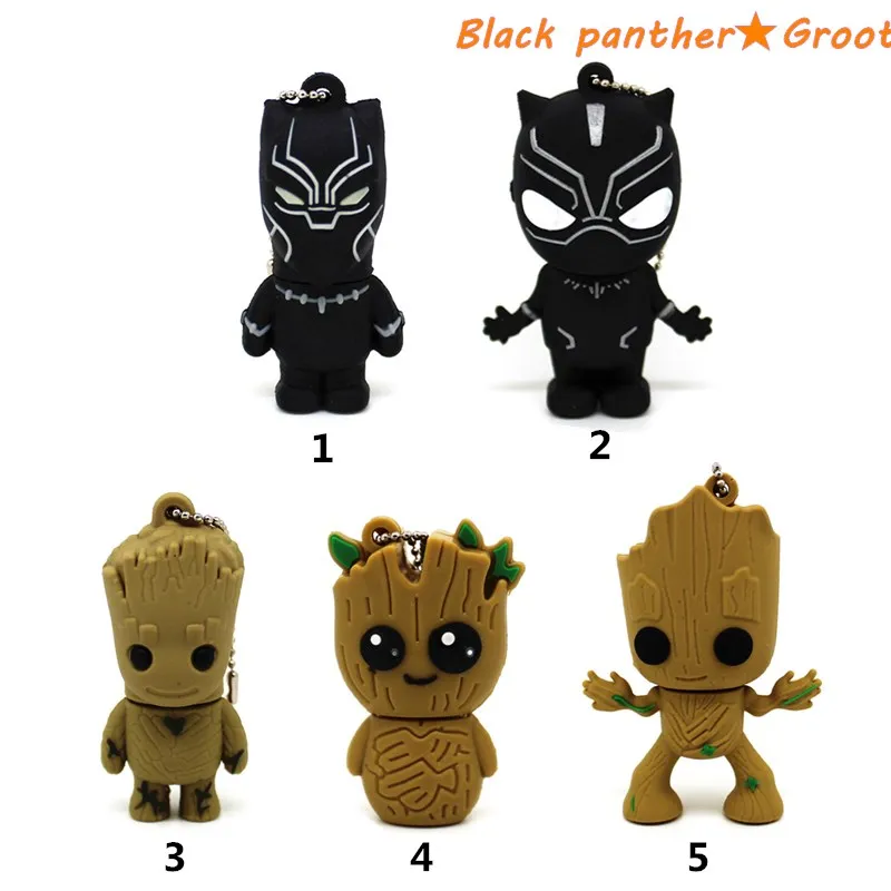 Флэш накопитель Black Panther/Groot USB 2 0 8 ГБ 16 32 64 ГБ|USB флэш-накопители| |