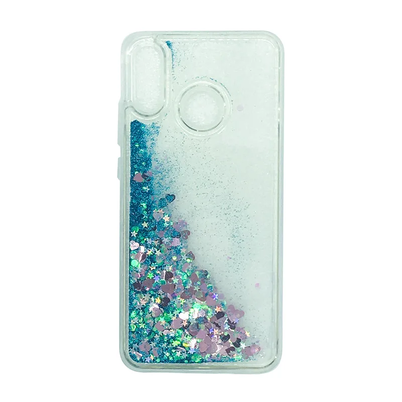 FLYKYLIN Glitter Liquid Phone Case For Huawei P20 Lite Bling Love Heart Dynamic Quicksand Cases Soft TPU Silicone Cover HOT |