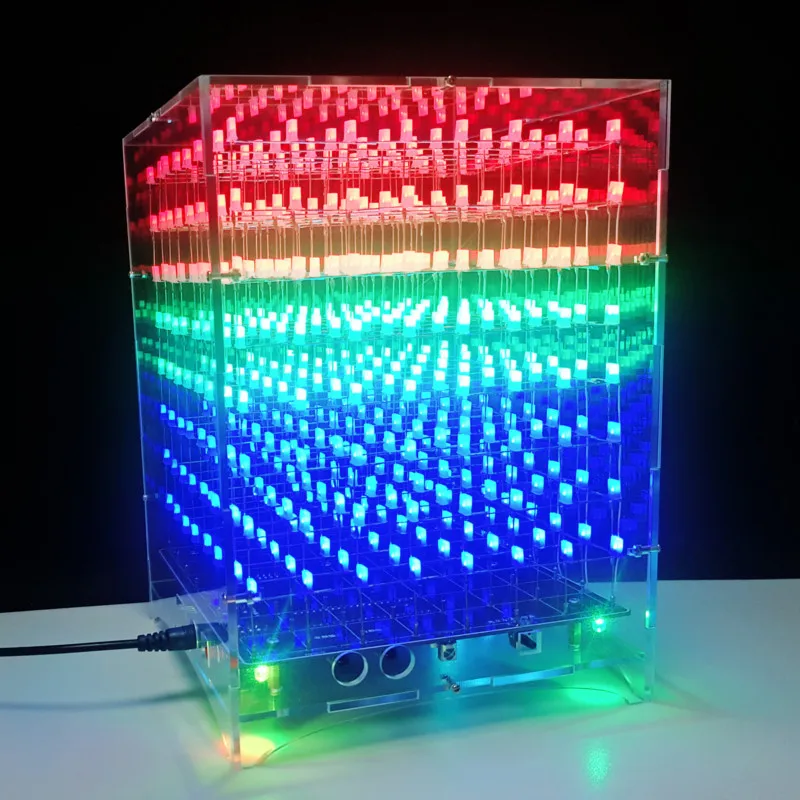 DIY Wi Fi приложение 8x8x8 3D светильник куб комплект MP3 музыкальный спектр электронный