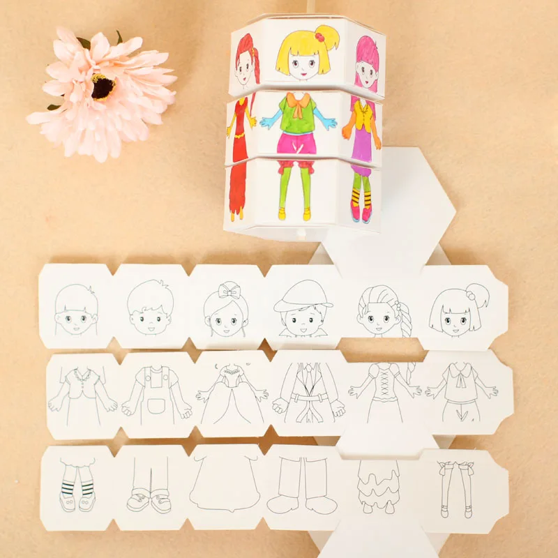 Happyxuan 3 комплекта DIY вращать платье-вверх воды раскраска игрушки Живопись Дети