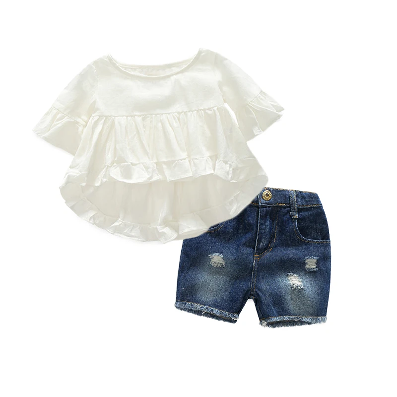 Summer Girls Clothing Sets 2018 New Fashion Active girl Children's Cartoon Print Sweatshirts + Pants Suit | Детская одежда и