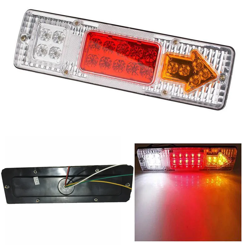 

1pc 19 LEDS Waterproof Truck Lorry Tail Lights LED Turn Signal Trailer Caravan Break Stop Rear Tail Indicator Light Lamp 12V/24V