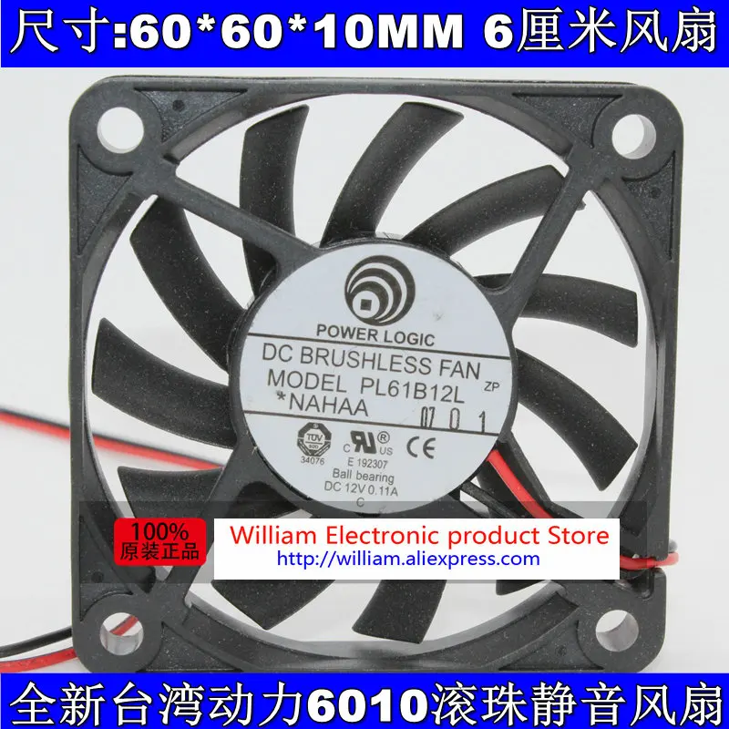 Новый оригинальный бесшумный охлаждающий вентилятор FONSONING PL61B12L DC 12 В 0 11a 60*60*10 мм 6