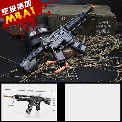 M4A1 assault rifle 98k Технология снайперской винтовки строительные блоки игрушки Дети сборка модель для мальчика подарок AK47 моделирование строительные блоки игрушки - Цвет: M4A1 assault rifle