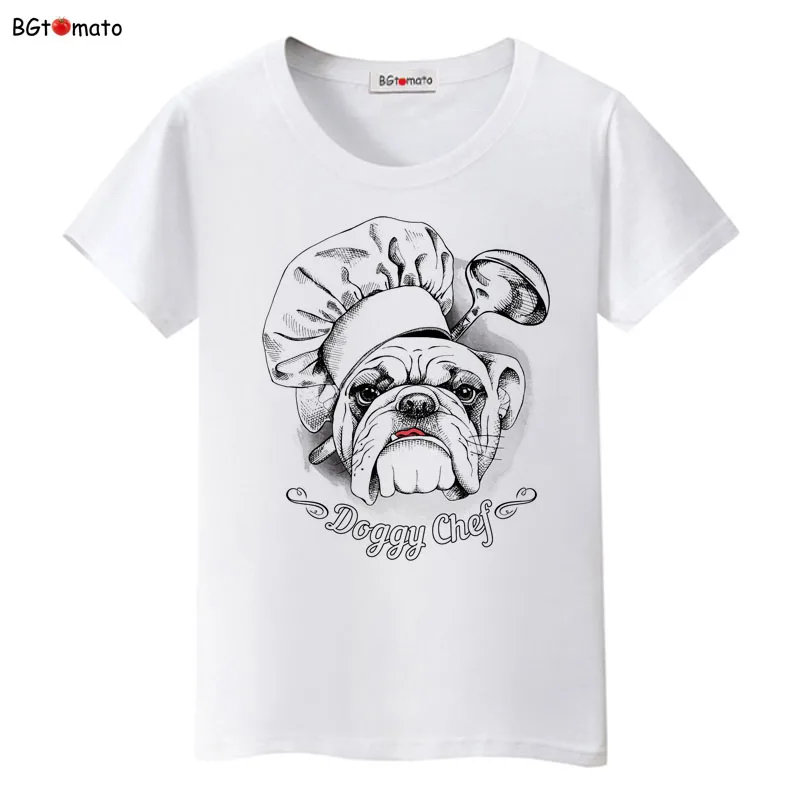 Bgtomato Doggy шеф-повара забавная рубашка с принтом милый стиль летние крутые топы