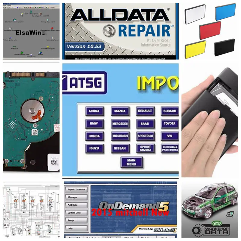 

2020 New Alldata and mit//chell Auto Repair Software Alldata 10.53+Mit//chell od5 2015+ElsaWin+Vivid Workshop in1tb hdd usb3.0