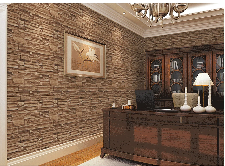 3D Dining room stone brick Design Wallcovering TV background wall vinyl Ikea wallpaper Modern Roll for living | Обустройство дома