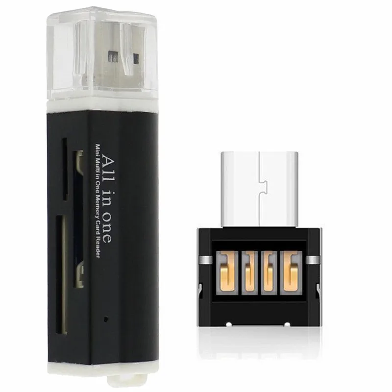 Все в 1 USB 2,0 мульти памяти Micro SD TF кардридер MicroUSB OTG адаптер Разъем для сотовых телефонов Android планшеты кабель