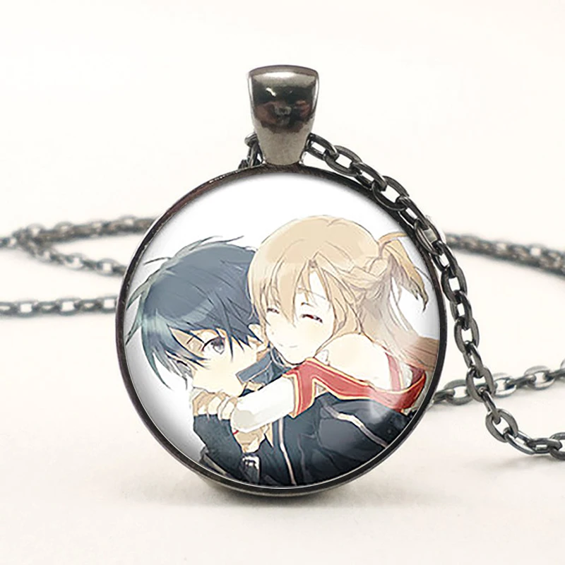 Меч искусство онлайн Kirigaya Kazuto Asuna милое ожерелье с кабошоном из мультфильма