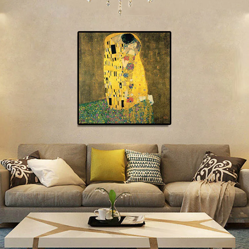 Классический художник Густав Климт поцелуй абстрактная живопись маслом на