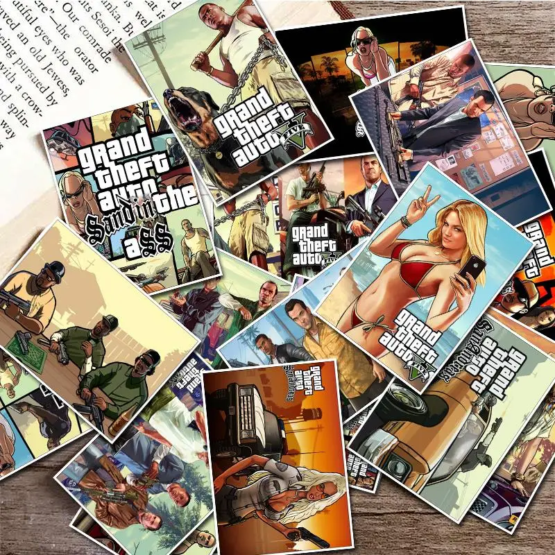 25 шт. Grand Theft Авто Приключения стрельба игра наклейка для домашнего декора на ноутбук наклейка скейтборд багажник каракули игрушка - Цвет: E102-25Pcs