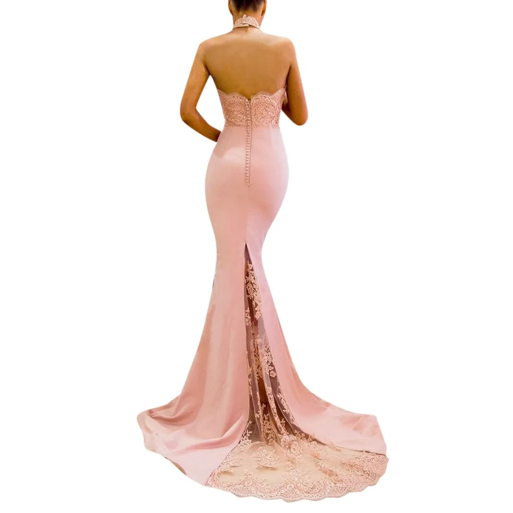 Платье женское длинное с подвеской на шее без рукавов 2019|Женские платья| |