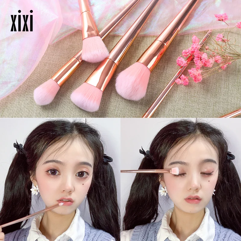 XiXi 7 шт Профессиональный набор кистей для макияжа, тени для век, пудра, контур, набор туалетных принадлежностей