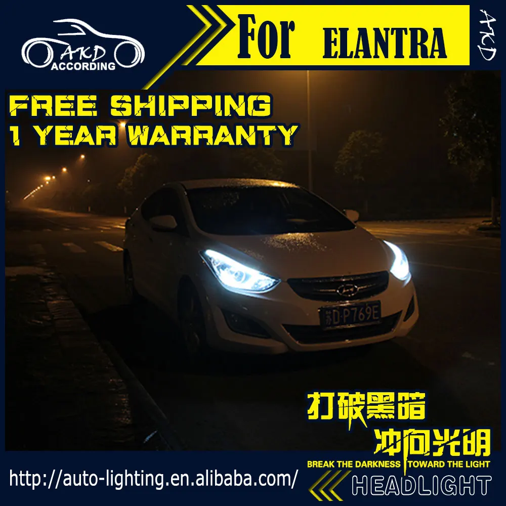 АКД стайлинга автомобилей фара для фары для автомобиля Hyundai Elantra 2011- светодиодный фар DRL D2H Hid галогенный сигнал поворота биксеноновые фары