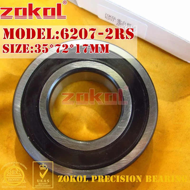 Подшипник ZOKOL 6207 2RS Z2V2 ZZ 2RSN S6207ZZ радиальный шарикоподшипник 35*72*17 мм|bearing 6207|bearing