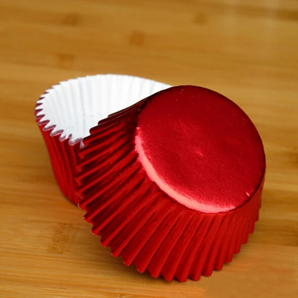 Горячая 100 шт. Однотонные Фольга выпечки торт случае вкладыши для Бумага Чашки