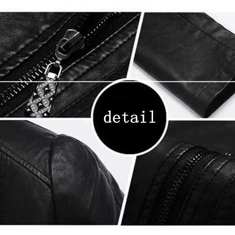 Женская байкерская куртка из искусственной кожи Короткая Черная мягкой | одежда