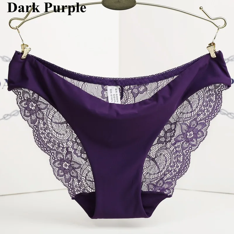 Dark Purple Горячая Распродажа, женские сексуальные стринги, кружевные трусики, бесшовные стринги, трусики, женское нижнее белье, нижнее белье для девушек, женские трусики - Цвет: Dark Purple