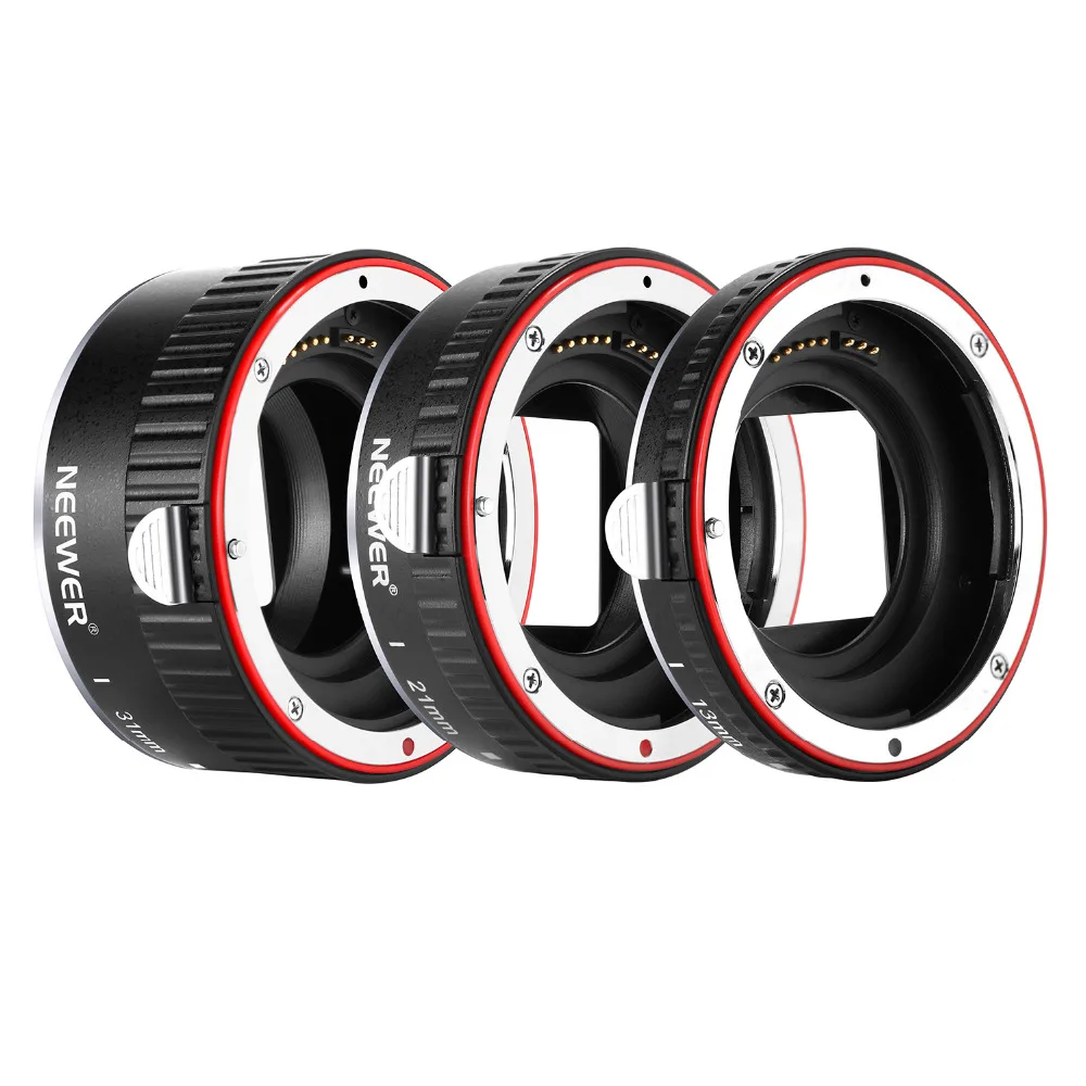 

Neewer Metal Auto Focus AF Macro Extension Tube Set 13mm,21mm,31mm for Canon EF EF-S Lens DSLR Camera Such as 7D Mark II
