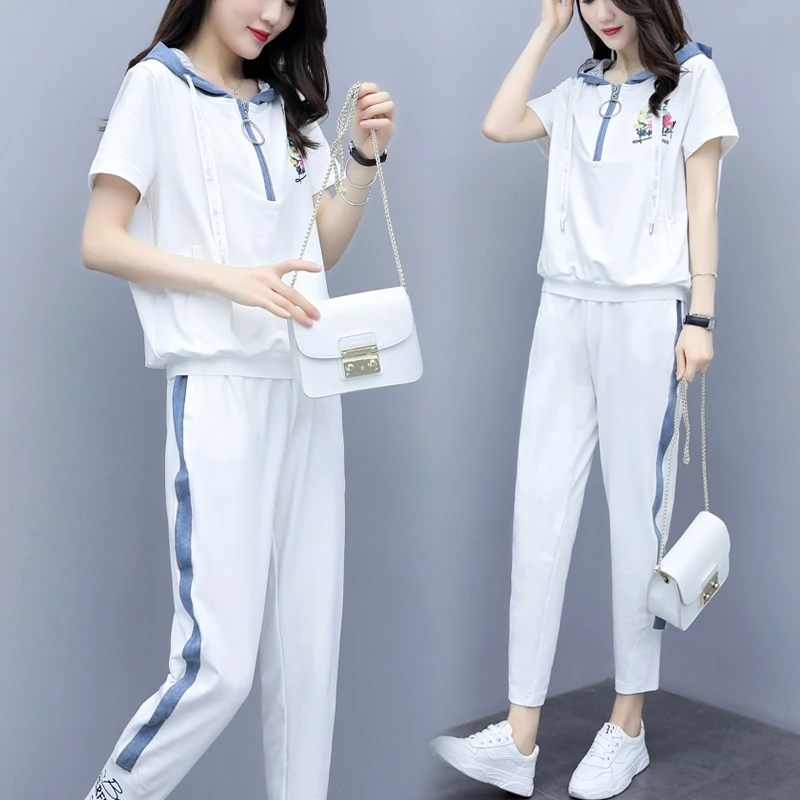 Fashion Loose Tracksuit For Women Two Piece Set Summer Big Size Casual Ensemble Femme Survetement Woman Suit Conjunto Feminino | Женская