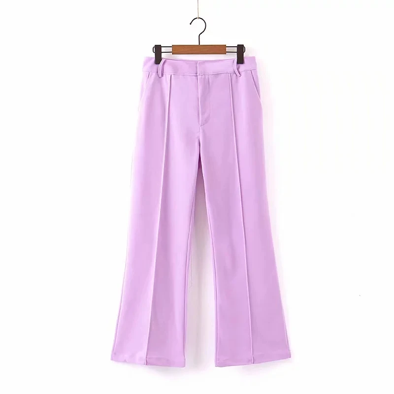 purple pants Розовый сексуальный костюм с v-образным вырезом куртка Женская мода с длинным рукавом Женские Костюмы элегантные костюмы с воротником куртки женские terno feminino - Цвет: purple pants