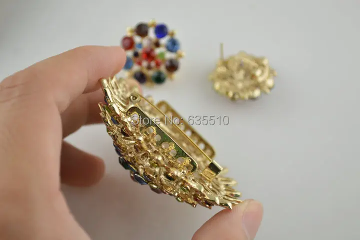 1 шт. цвета смешивания круглой формы брошь булавки и серьги свадебные ну