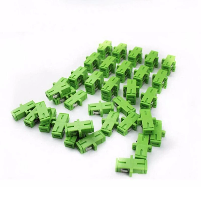 

50PCS SC APC Simplex Singlemode Plastic Fiber Optic Adapter SC APC Fiber flange coupler