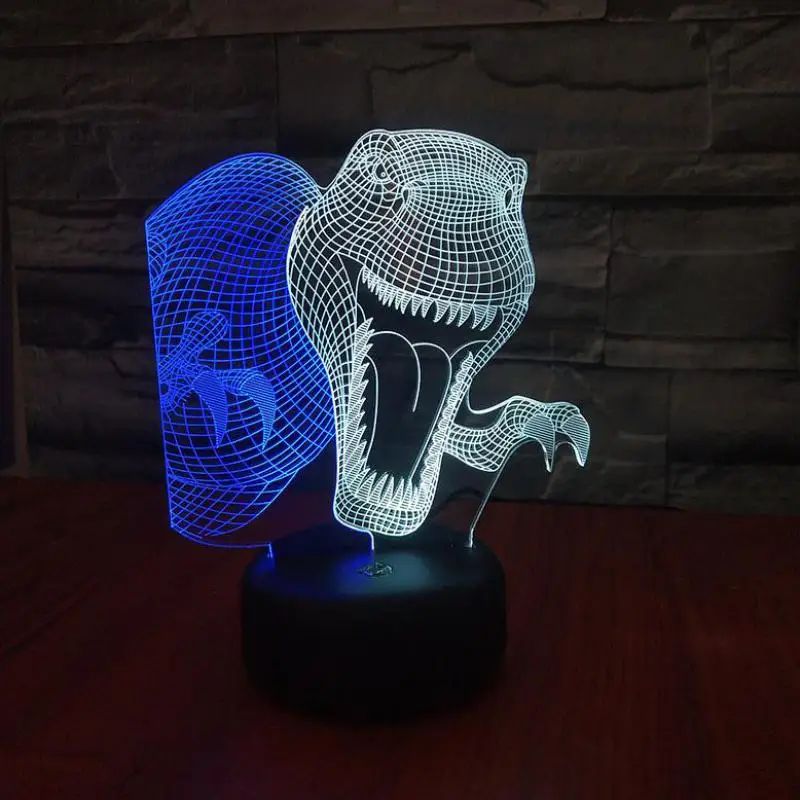 Tyrannosaurus Rex Led 3d лампа креативная красочная сенсорная зарядка Стерео Подарок